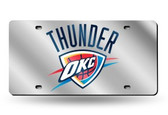 Oklahoma City Thunder Laser Cut Silver License Plate