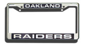 Oakland Raiders Laser Cut Chrome License Plate Frame