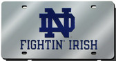 Notre Dame Fighting Irish Laser Cut Silver License Plate