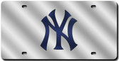 New York Yankees Laser Cut Silver License Plate