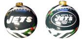 New York Jets Hand Painted Glass Ball Ornament
