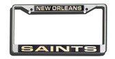 New Orleans Saints Laser Cut Chrome License Plate Frame
