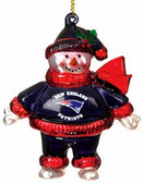 New England Patriots 2 3/4" Crystal Snowman Ornament