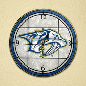 Nashville Predators 12" Art Glass Clock