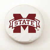 Mississippi State Bulldogs White Tire Cover, Large
