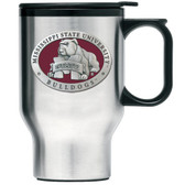 Mississippi State Bulldogs Stainless Steel Travel Mug Mascot Logo