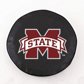 Mississippi State Bulldogs Black Tire Cover, Large