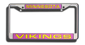 Minnesota Vikings Laser Cut Chrome License Plate Frame