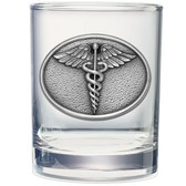 Medical Pewter Logo Double Old Fashioned Glass Set