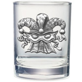 Mardi Gras Mask Double Old Fashioned Glass Set