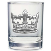 Mardi Gras Crown Double Old Fashioned Glass Set