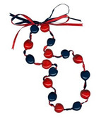 Lucky Kukui Nuts Necklace - Navy/Red