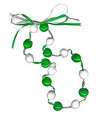 Lucky Kukui Nuts Necklace - Green/White