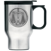 Law Symbol Pewter Logo Travel Mug