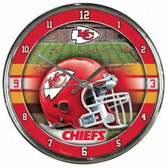 Kansas City Chiefs Round Chrome Wall Clock
