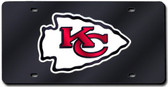 Kansas City Chiefs Laser Cut Black License Plate