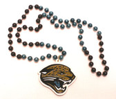 Jacksonville Jaguars Mardi Gras Beads with Medallion