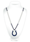 Indianapolis Colts Mardi Gras Beads with Medallion