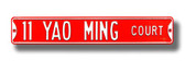 Houston Rockets Yao Ming Court Street Sign