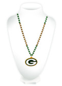 Green Bay Packers Mardi Gras Beads with Medallion