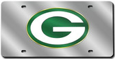 Green Bay Packers Laser Cut Silver License Plate
