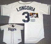 Evan Longoria Hand Signed Rays Authentic White Jersey