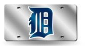 Detroit Tigers Laser Cut Silver License Plate