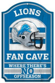 Detroit Lions Wood Sign - 11"x17" Fan Cave Design