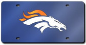 Denver Broncos Laser Cut Navy License Plate
