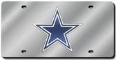 Dallas Cowboys Laser Cut Silver License Plate