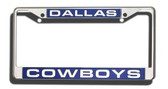 Dallas Cowboys Laser Cut Chrome License Plate Frame