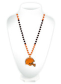 Cleveland Browns Mardi Gras Beads with Medallion