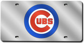 Chicago Cubs Laser Cut Silver License Plate
