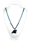 Carolina Panthers Mardi Gras Beads with Medallion