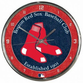 Boston Red Sox Round Chrome Wall Clock
