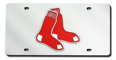 Boston Red Sox Laser Cut Silver License Plate