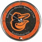 Baltimore Orioles Round Chrome Wall Clock