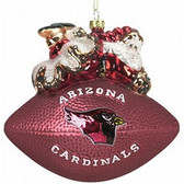 Arizona Cardinals 5 1/2" Peggy Abrams Glass Football Ornament