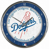 Los Angeles Dodgers Round Chrome Wall Clock