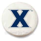 Xavier Musketeers White Tire Cover, Small