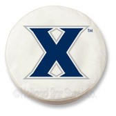 Xavier Musketeers White Tire Cover, Large