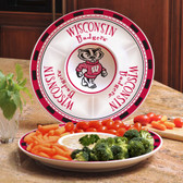 Wisconsin Badgers Ceramic Chip n Dip Server