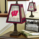 Wisconsin Badgers 14" Art Glass Table Lamp