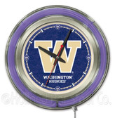 Washington Huskies Neon Clock