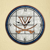 Virginia Cavaliers 12" Art Glass Clock