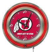 Utah Utes Neon Clock