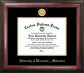 University of Wisconsin Milwaukee Gold Embossed Medallion Diploma Frame