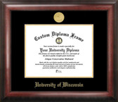 University of Wisconsin Madison Gold Embossed Medallion Diploma Frame
