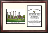 University of Missouri, Columbia Scholar Framed Lithograph with Diploma