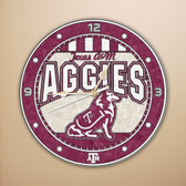 Texas A&M Aggies 12" Art Glass Clock